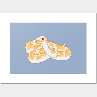 Albino Ball Python Digital Illustration Posters and Art